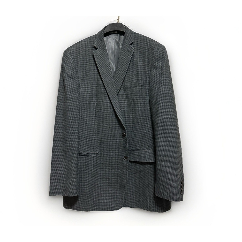 Ralph Ralph Lauren 46XL‎ Sport Coat Silk Wool Gray Houndstooth Check Blazer